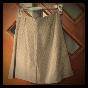 Tan and white knee length skirt